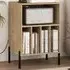 5 Compartment Record Player Stand with Charging Station - Natural