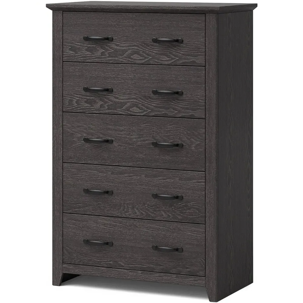5 Drawer Chest of Drawers - Grey, MDF