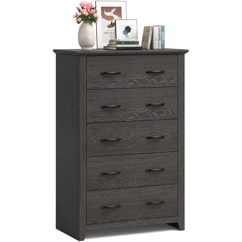 5 Drawer Chest of Drawers - Grey, MDF