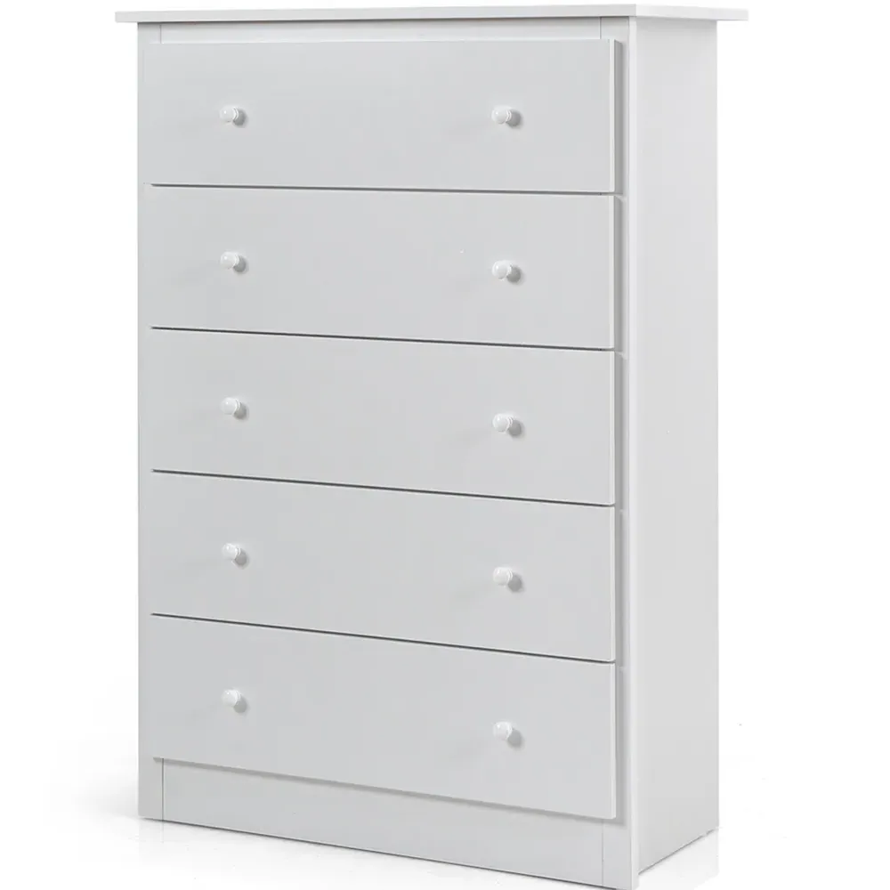 5 Drawer Chest of Drawers - White