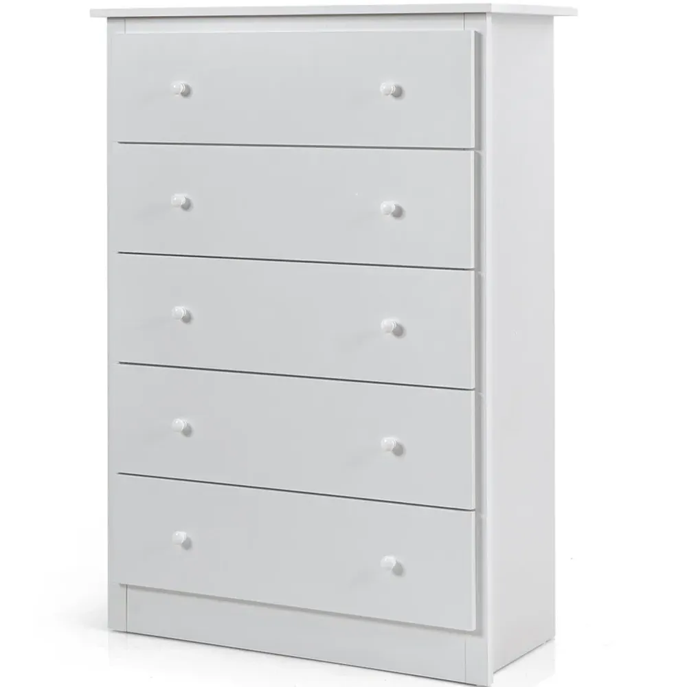 5 Drawer Chest of Drawers - White