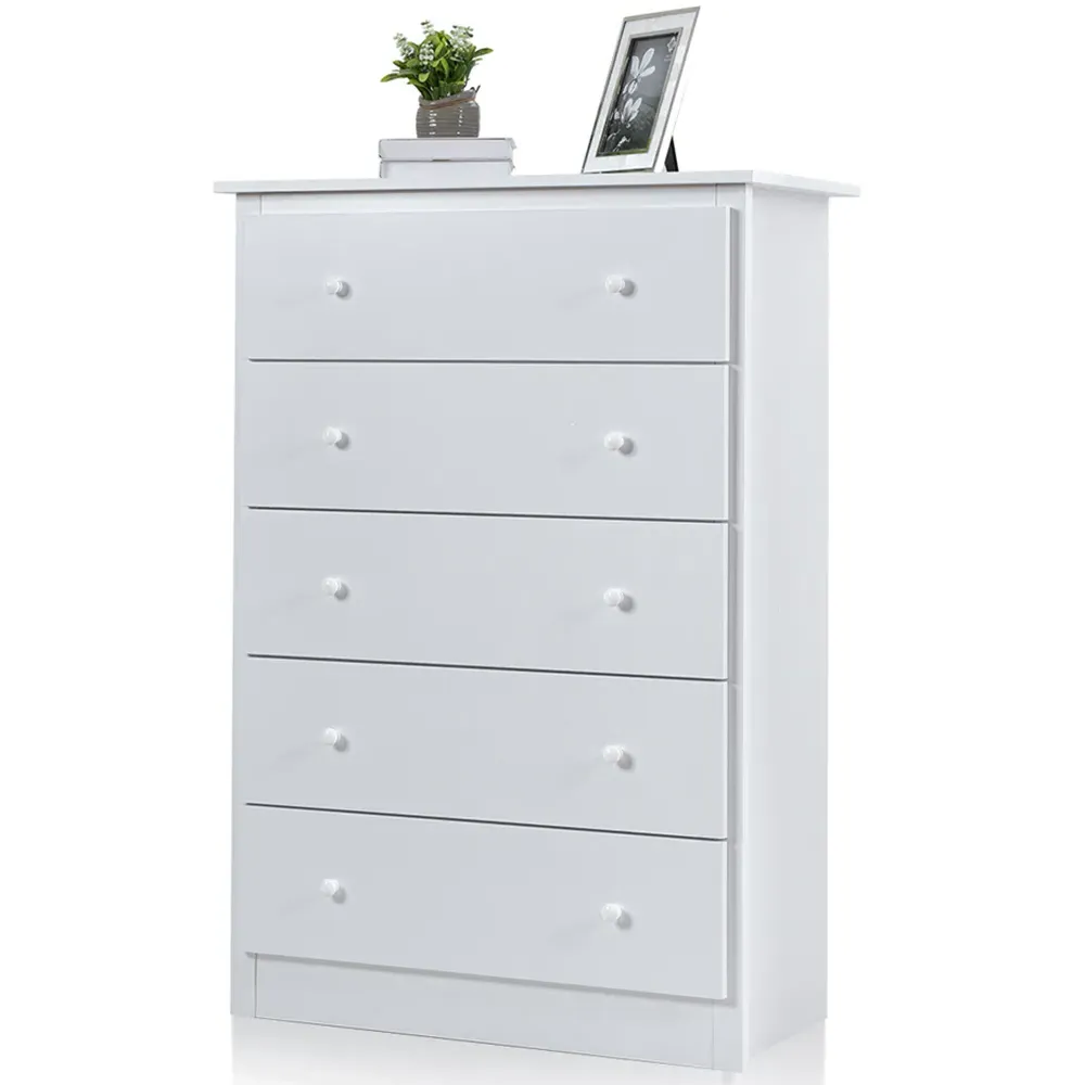 5 Drawer Chest of Drawers - White