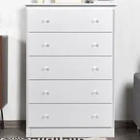 5 Drawer Chest of Drawers - White