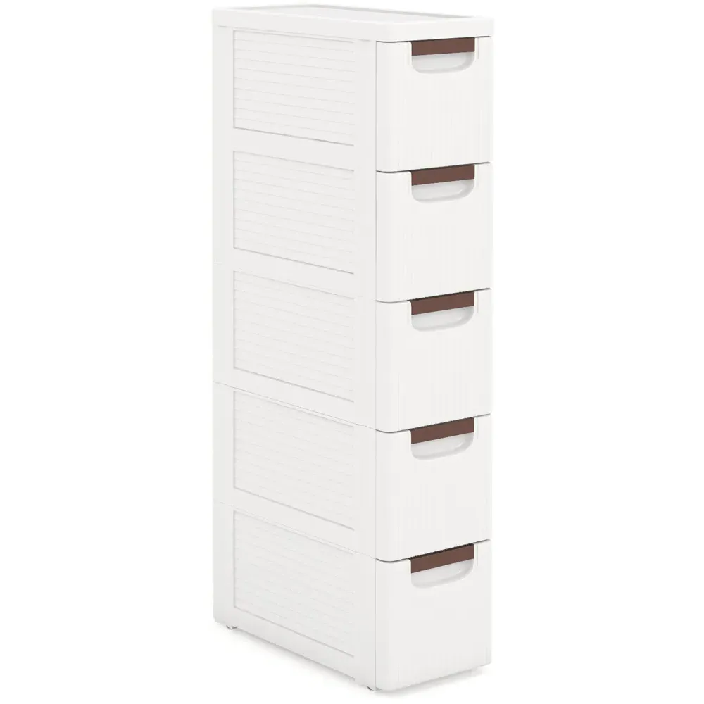 5 Drawer Narrow Rolling Storage Cabinet - Multi