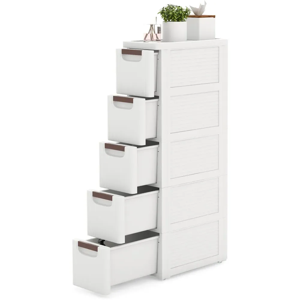5 Drawer Narrow Rolling Storage Cabinet - Multi