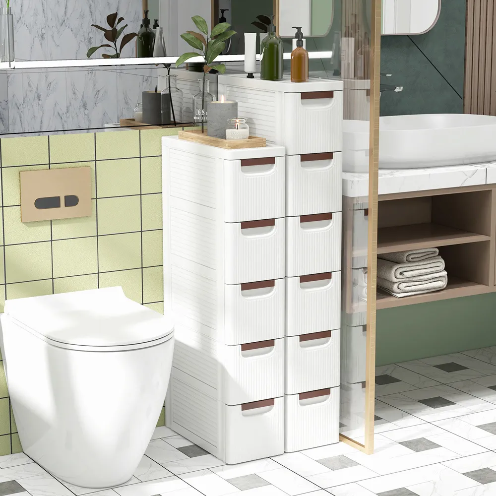 5 Drawer Narrow Rolling Storage Cabinet - Multi