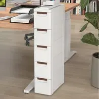 5 Drawer Narrow Rolling Storage Cabinet - Multi