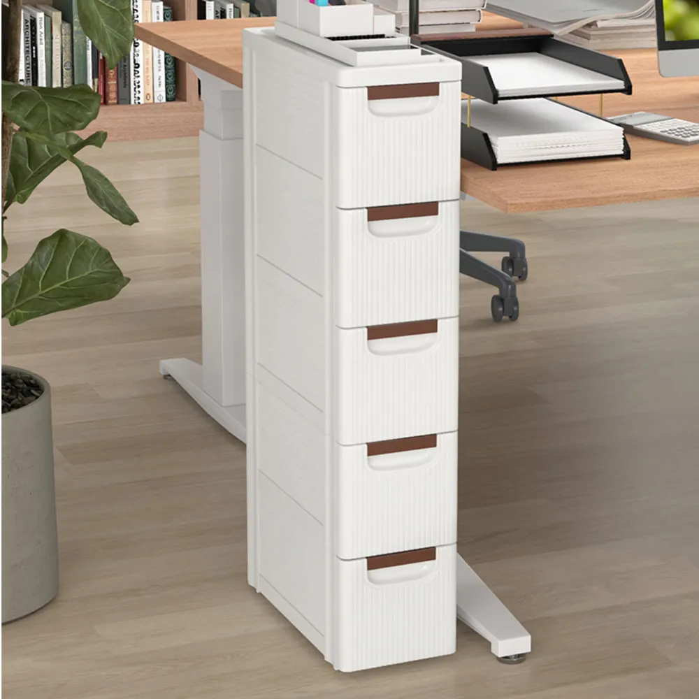 5 Drawer Narrow Rolling Storage Cabinet - Multi