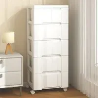 5 Drawer Vertical Rolling Storage Cabinet - White