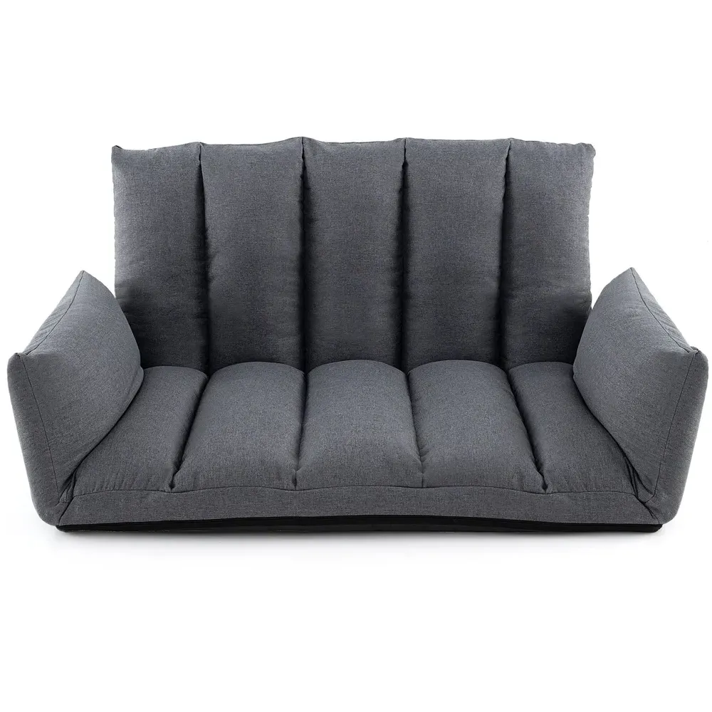 5 Position Adjustable Floor Sofa with Arms - Grey