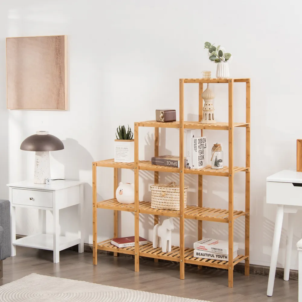 5 Tier Bamboo Plant Stand - Cream, Bamboo