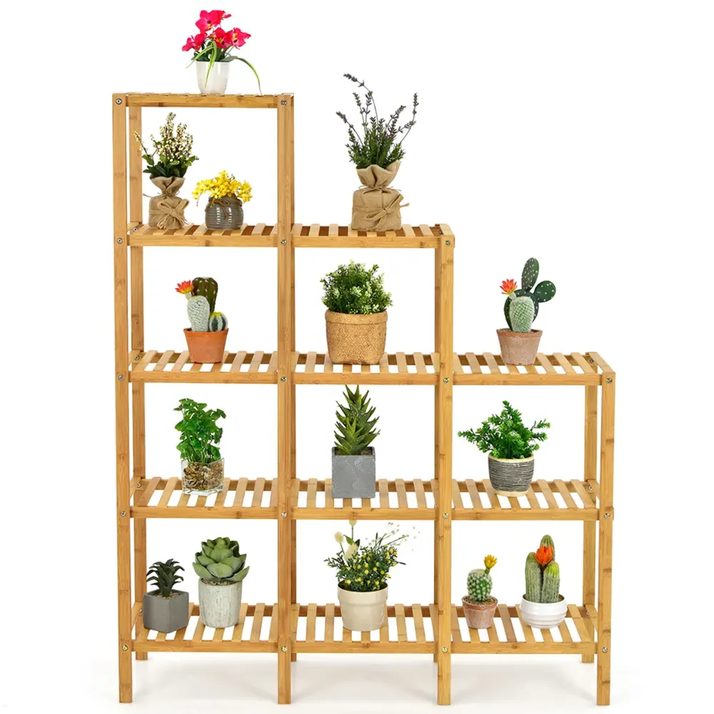 5 Tier Bamboo Plant Stand - Cream, Bamboo