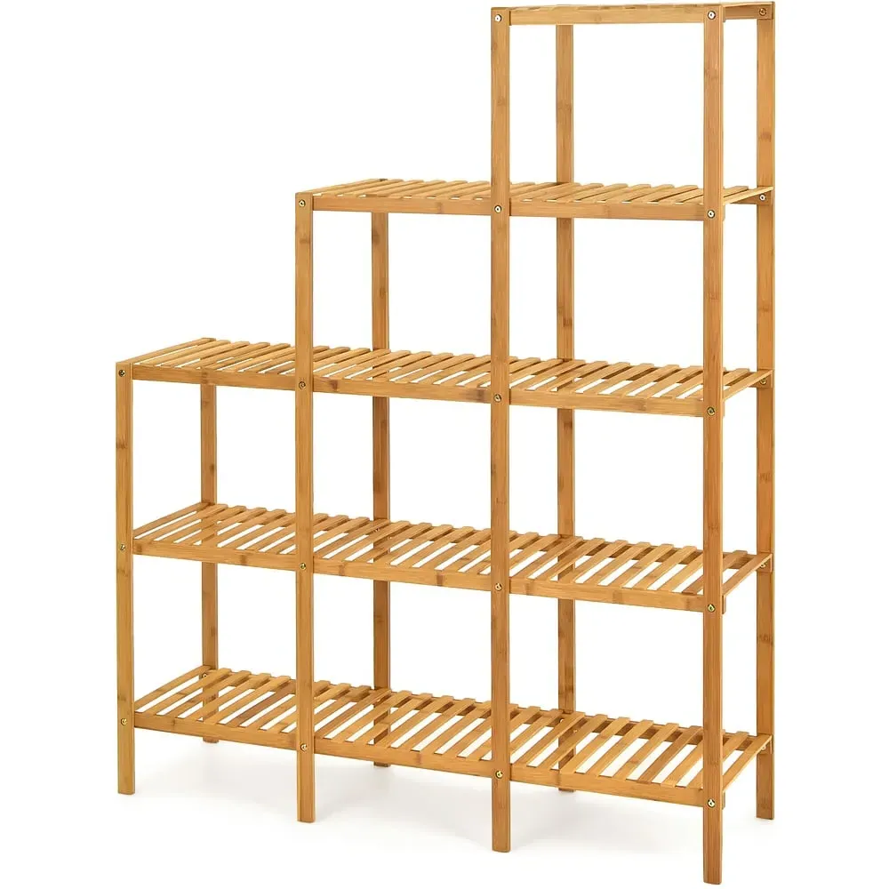 5 Tier Bamboo Plant Stand - Cream, Bamboo