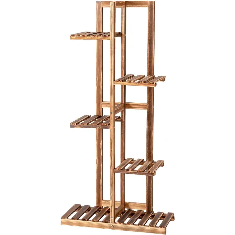 5 Tier Wooden Plant Stand - Multi, Pine Wood image
