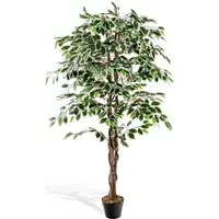 5.2ft Ficus Tree Artificial Plant in Pot - Green