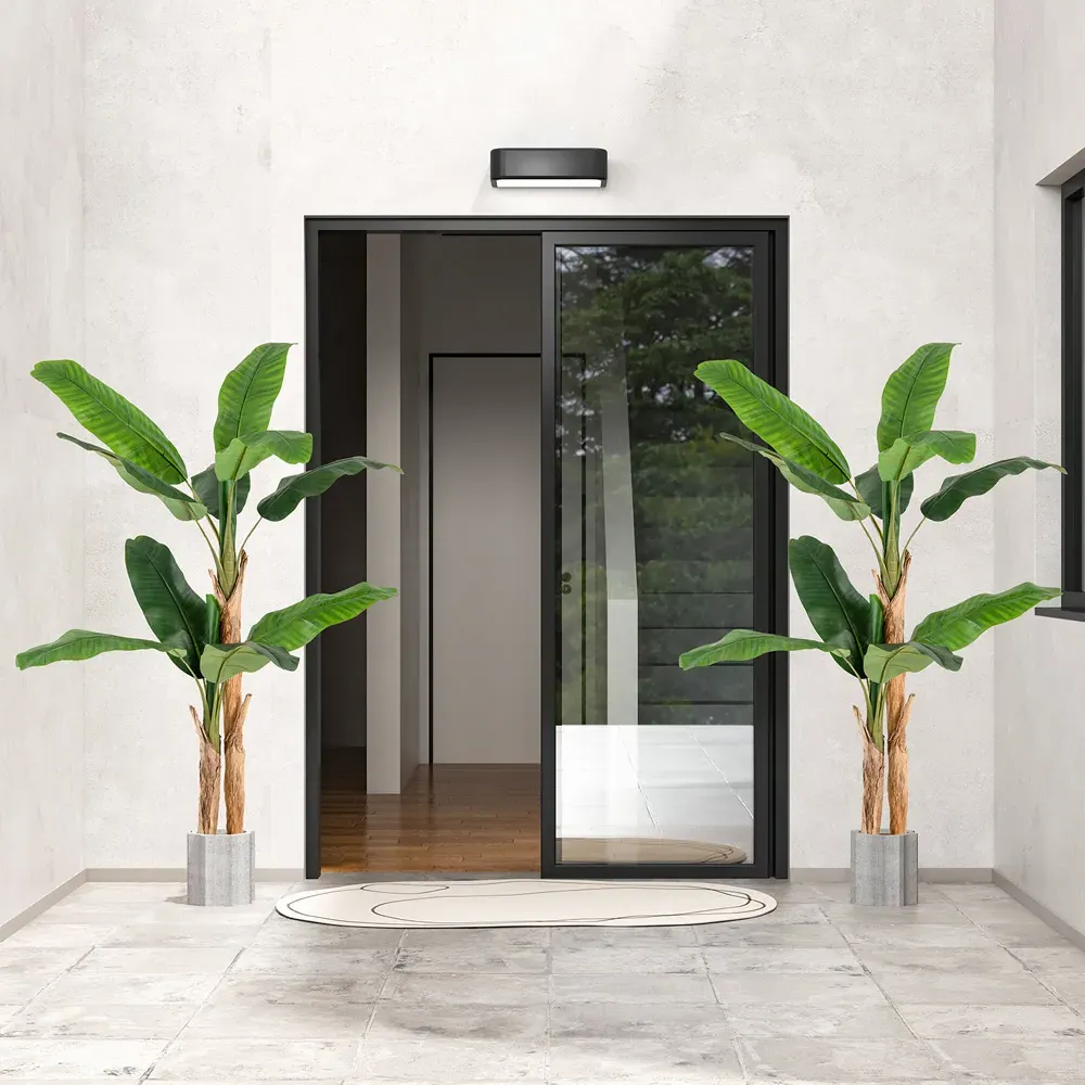 5.4ft Banana Tree Artificial Plant in Pot - Green