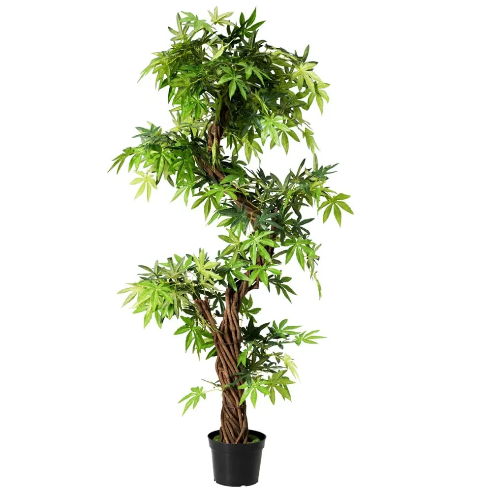 5ft Artificial Keel Red Vine Bonsai - Green image