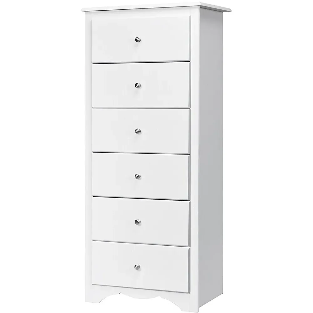 6 Drawer Freestanding Cabinet - White
