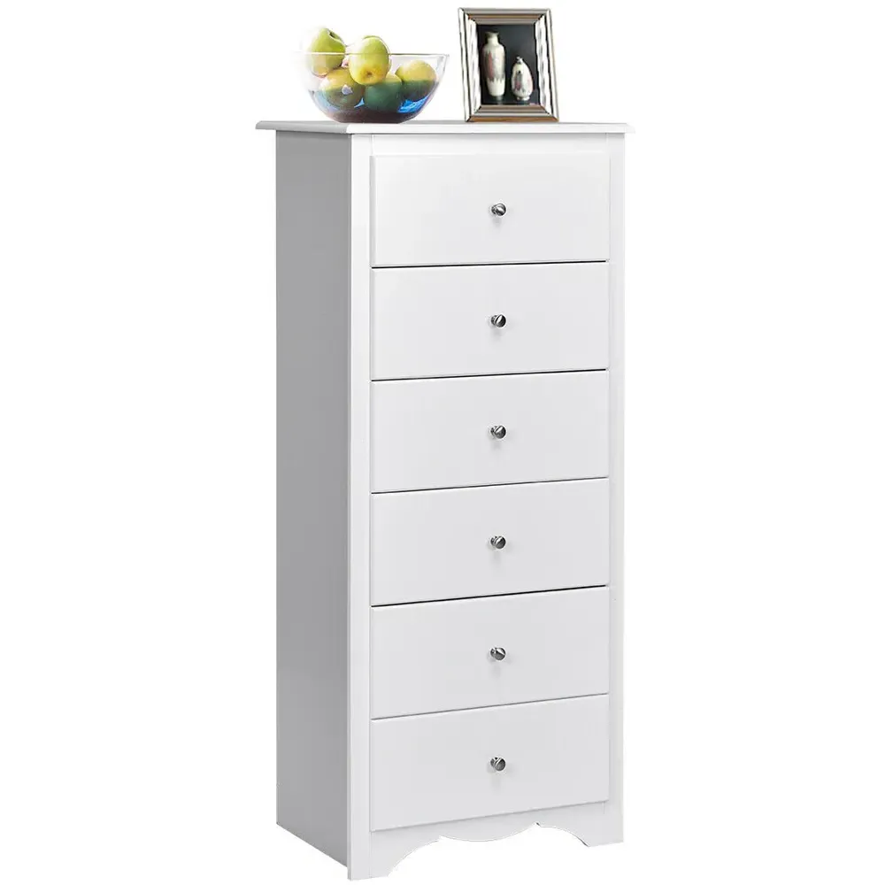 6 Drawer Freestanding Cabinet - White