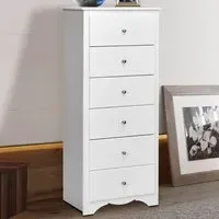 6 Drawer Freestanding Cabinet - White