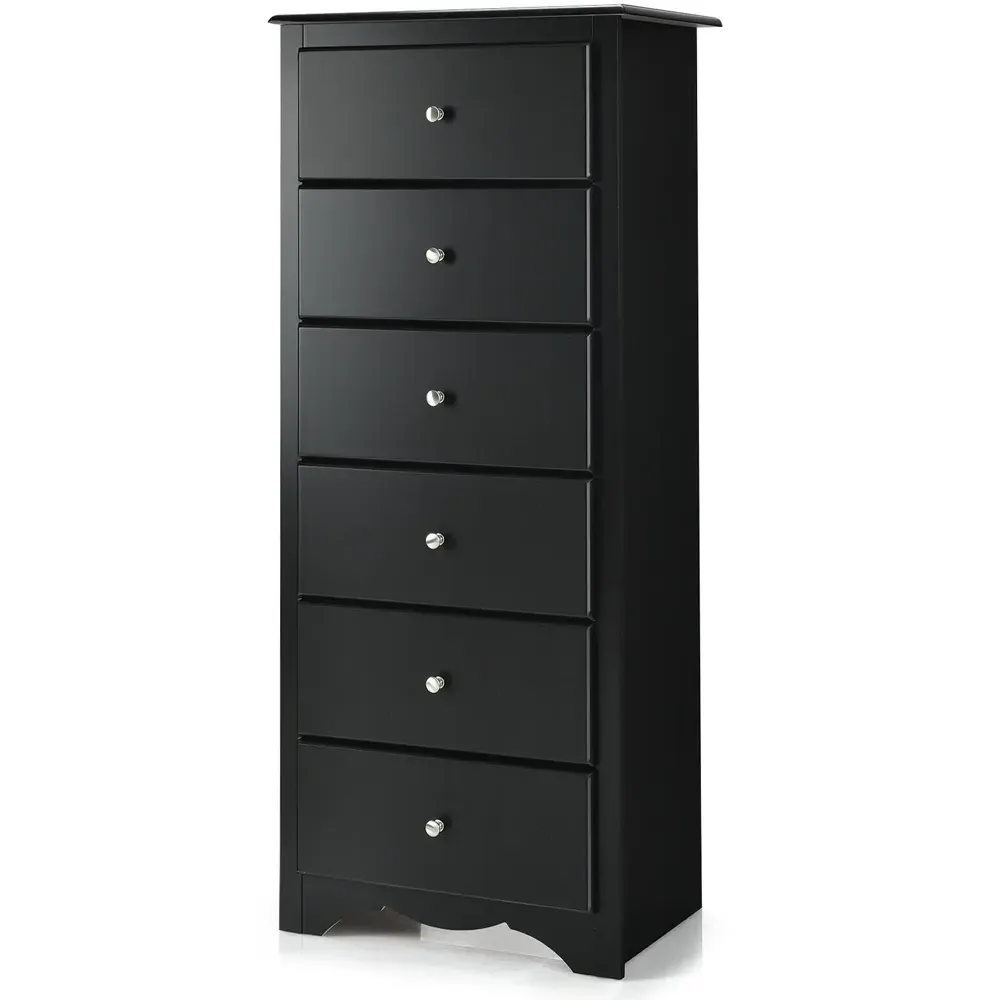 6 Drawer Storage Cabinet - Black
