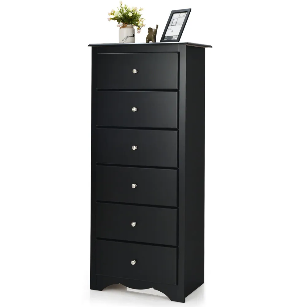 6 Drawer Storage Cabinet - Black