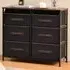6 Drawer TV Unit with Storage - Brown, Fabric