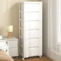 6 Drawer Vertical Rolling Storage Cabinet - White