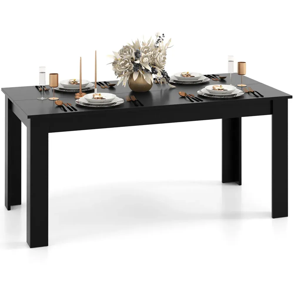 6 Seater Rectangular Dining Table - Black