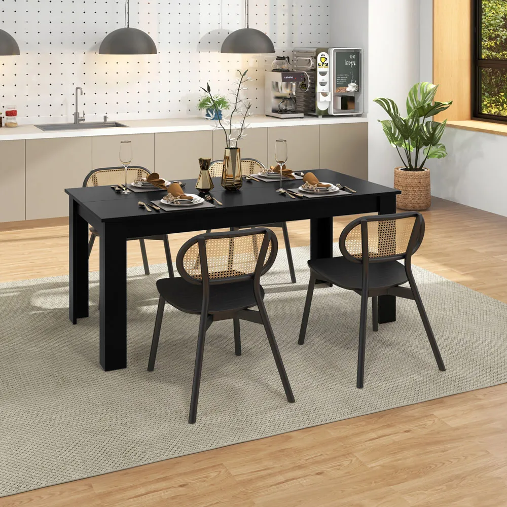 6 Seater Rectangular Dining Table - Black