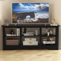 6 Shelf TV Stand with Removable Shelf - Black, Wood