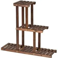 6 Shelf Wooden Plant Stand - Brown, Fir