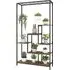 6 Tier Plant Stand with Hanging Hooks - Brown