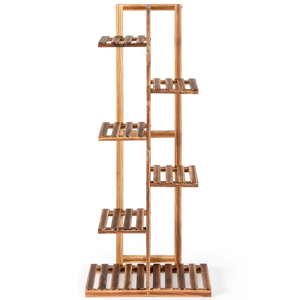 6 Tier Wooden Plant Stand - Cream, Pine