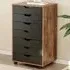 7 Drawer Mobile File Cabinet - Brown