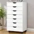 7 Drawer Mobile File Cabinet - White