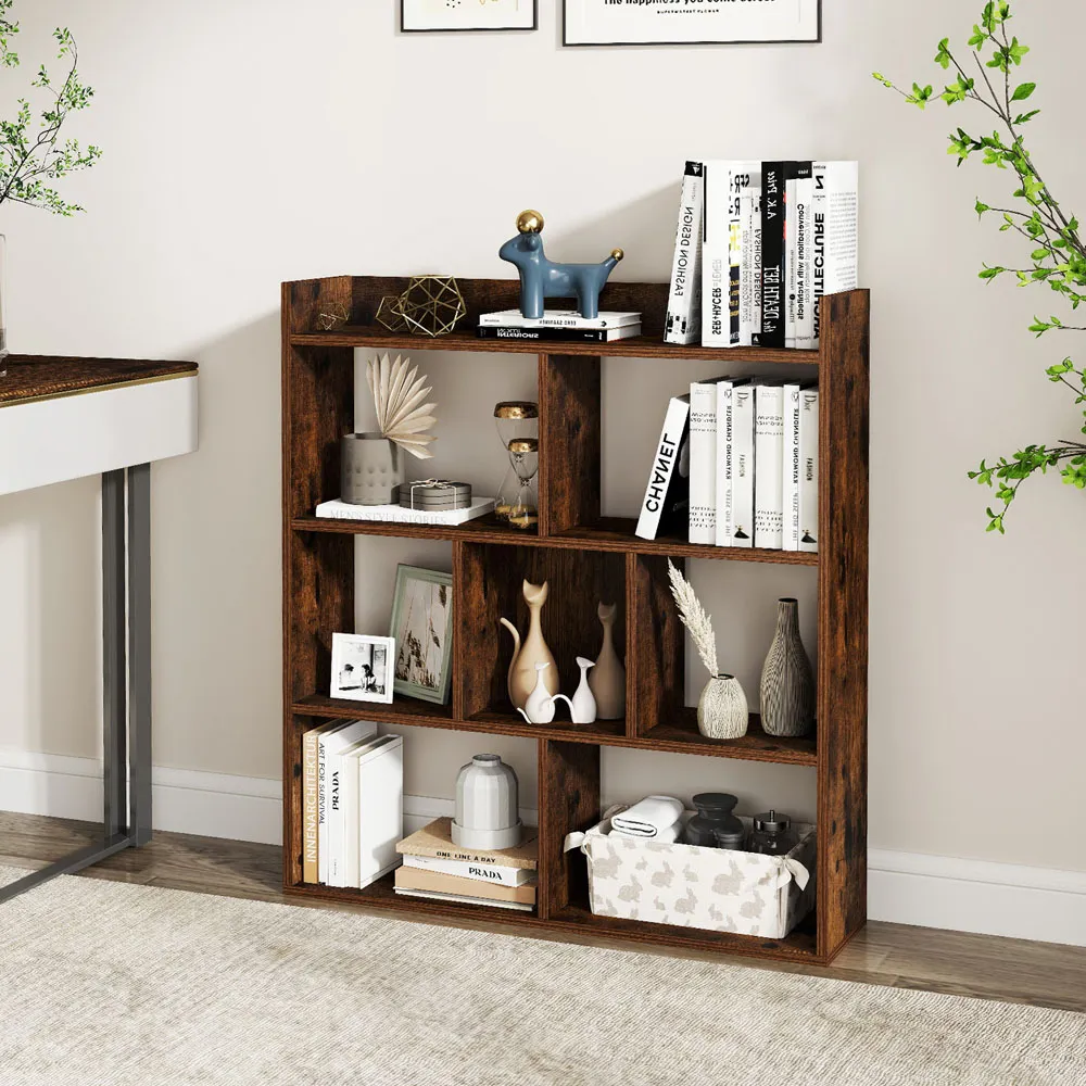 7 Shelf Cube Storage Unit - Coffee