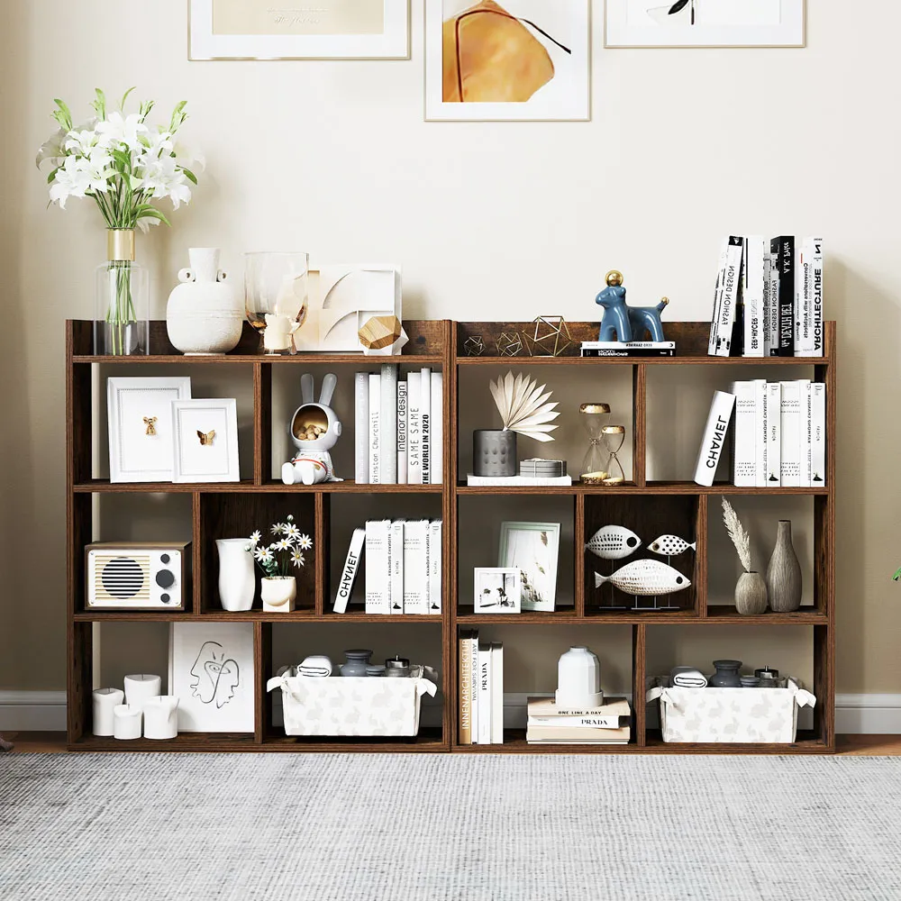 7 Shelf Cube Storage Unit - Coffee