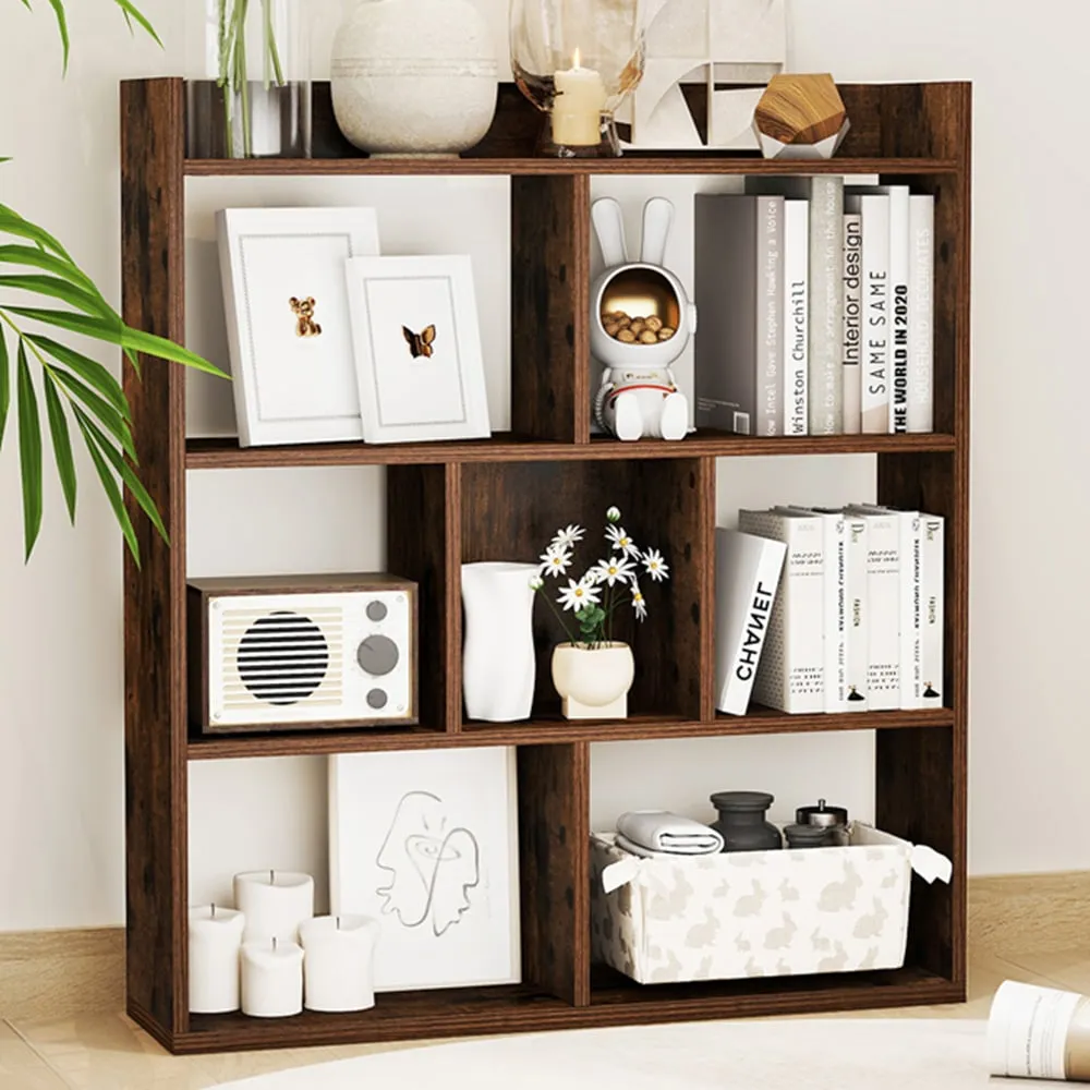 7 Shelf Cube Storage Unit - Coffee image