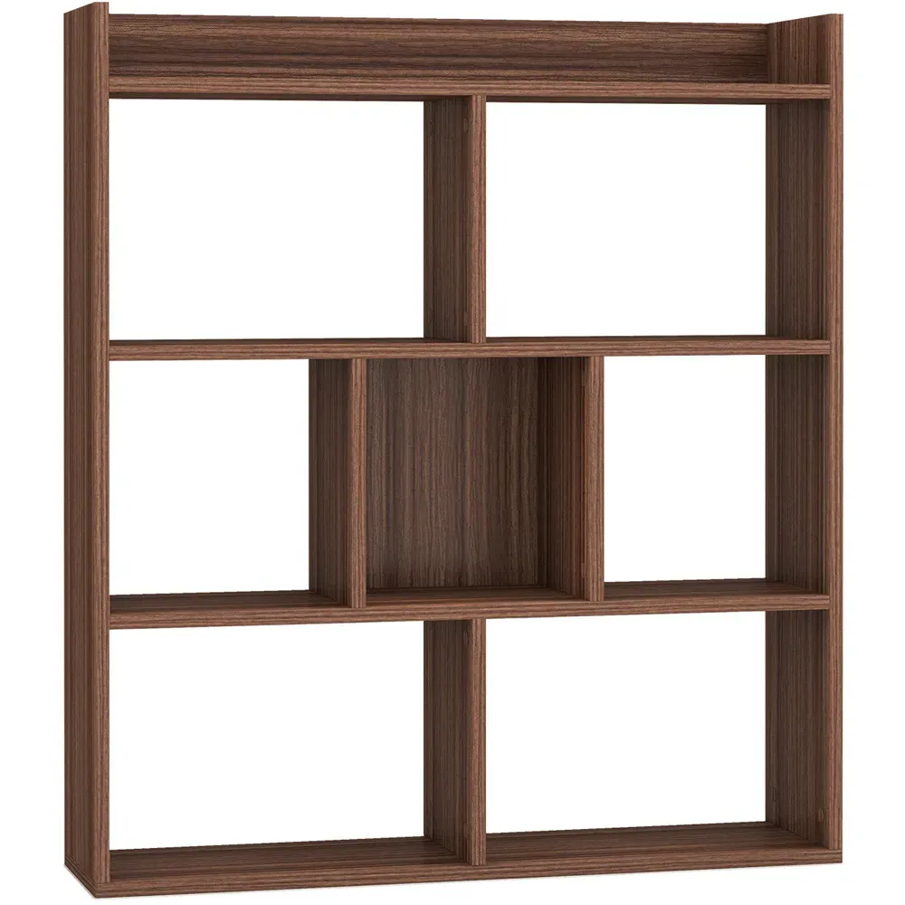 7 Shelf Cube Storage Unit - Walnut
