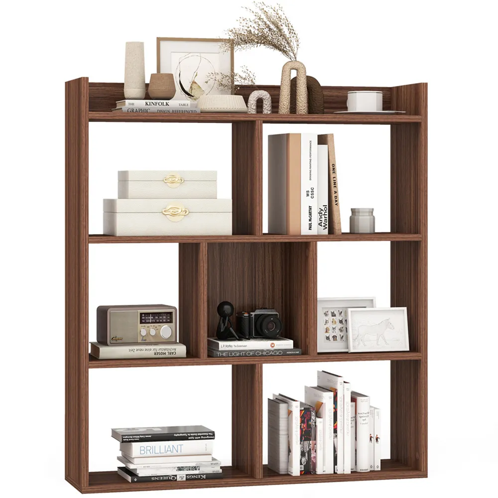 7 Shelf Cube Storage Unit - Walnut