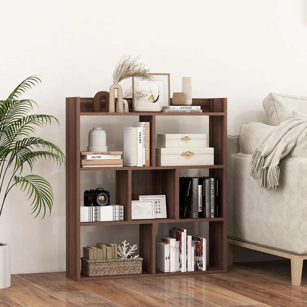 7 Shelf Cube Storage Unit - Walnut