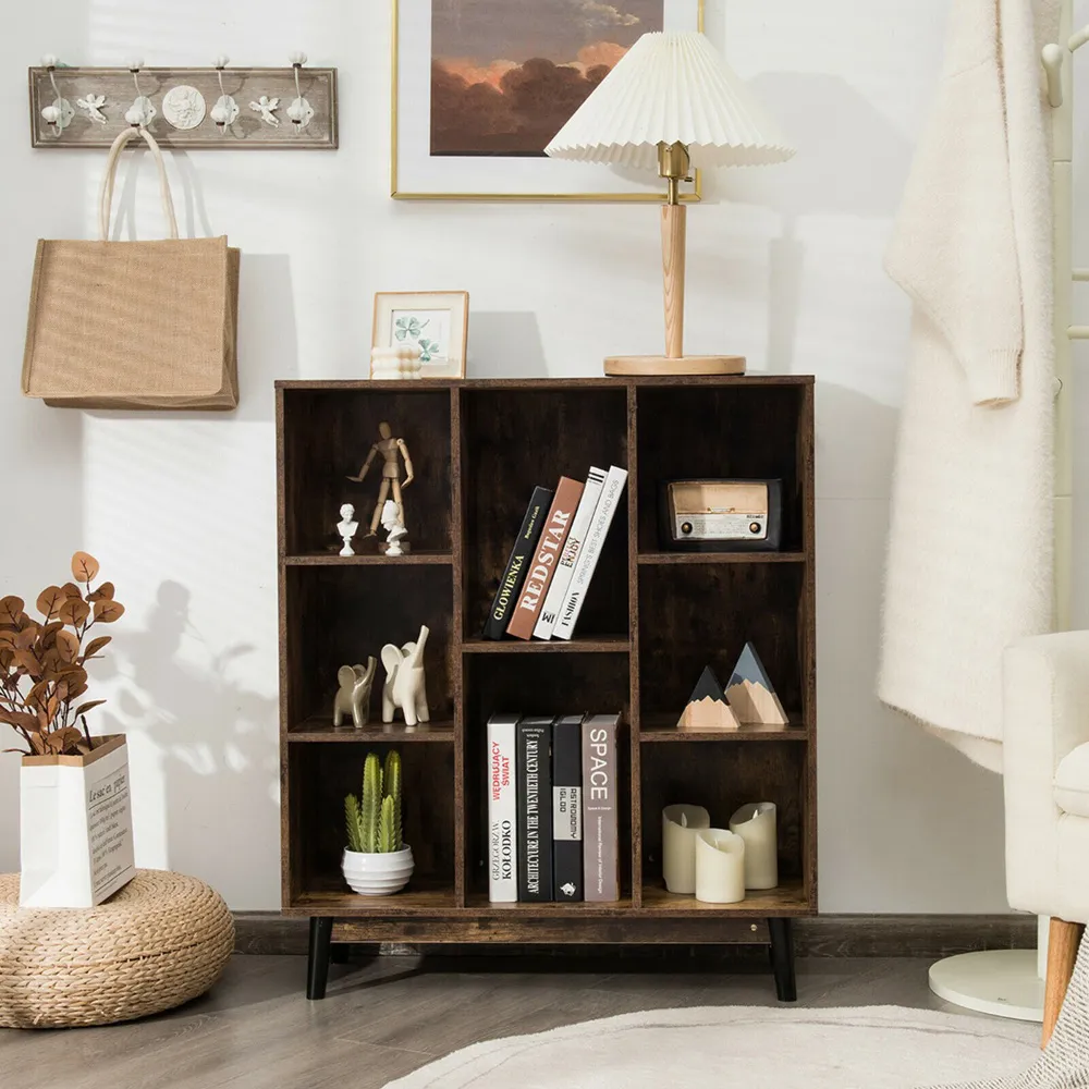 8 Cube Anti-Tipping Storage Cabinet - Brown