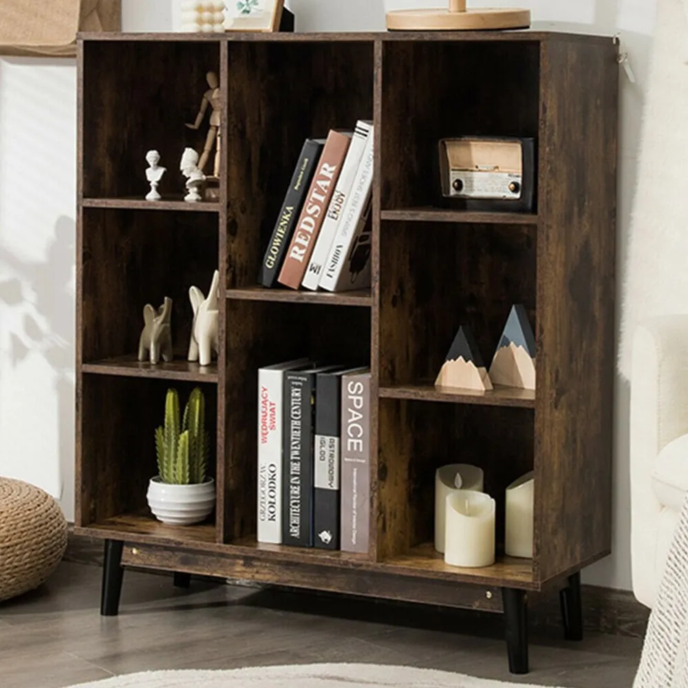 8 Cube Anti-Tipping Storage Cabinet - Brown