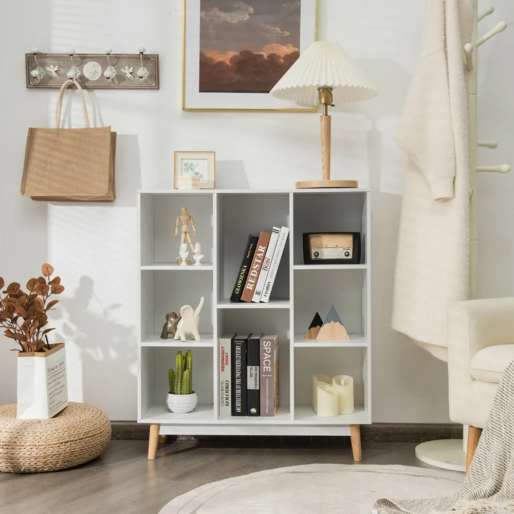 8 Cube Anti-Tipping Storage Cabinet - White