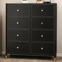 8 Drawer Fabric Dresser - Black