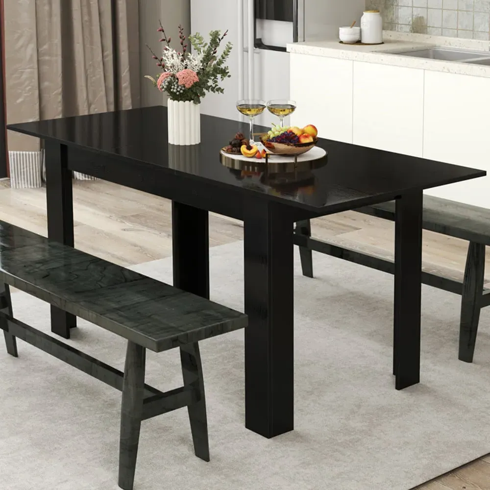 8-Seater Extendable Dining Table - Black