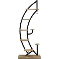 8 Tier Half Moon Plant Stand - Cream