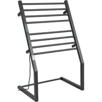 8 Tier Wall Mounted Heated Towel Rack with LED Display - Black