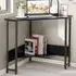 9-Degree Triangle Computer Desk with Power Outlet - Black